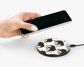 Custom Wireless Charger charging pad Wireless charger iPhone 15 charger elephants art charger gifts for her