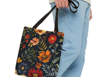 Floral Tote Bag boho accessories gifts for her personalized bag
