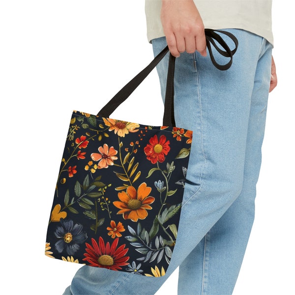 Floral Tote Bag boho accessories gifts for her personalized bag