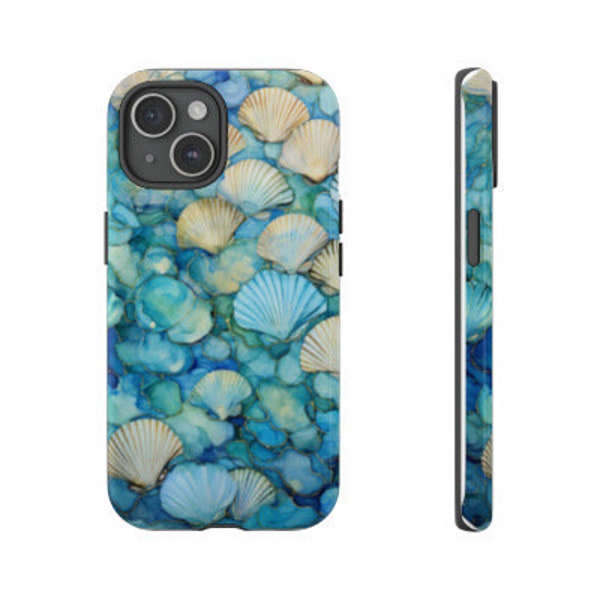 Sea shells phone case, iPhone 8-15 cases, Samsung galaxy cases, and google pixel cases, cute phone cases, custom phone cases