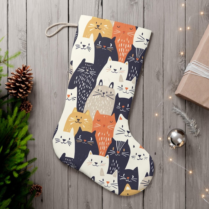 Custom Name & Initial Animals Wearing Sweaters Christmas Stocking, Knitted Letter Pattern Christmas Gift Bag, Christmas Gift For Friends/Family/Kids
