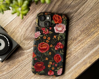 Roses Phone Cases for women personalized phone case floral phone accessories gifts for her iPhone 15 iPhone 14 iPhone 13 iPhone 12