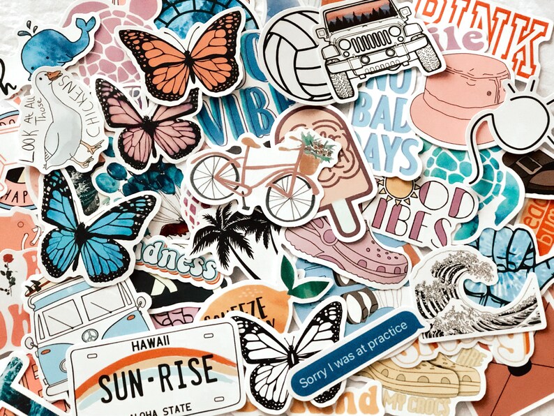 RANDOM STICKER PACK Boho Stickers Aesthetic Stickers Laptop Etsy Canada