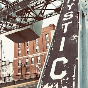 Historic Mystic River Drawbridge - Mystic, CT Vintage Matte Finish Print (11&quot;x14&quot;)