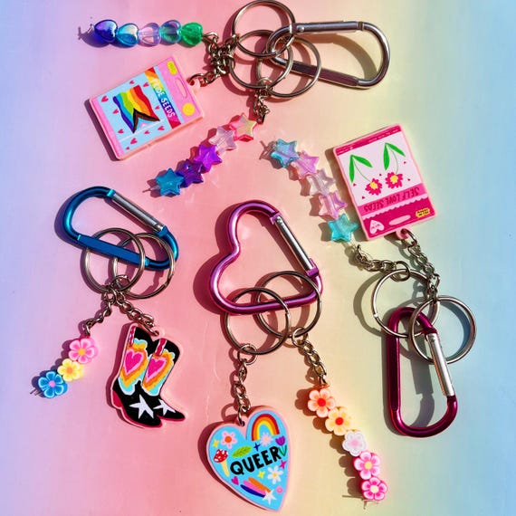 Build Your Own Carabiner | lesbian sapphic queer keychain accessory trinket beads fashion