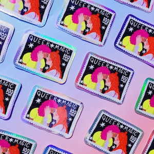 Queer Magic Lesbian Holographic Sticker | Sapphic Gay LGBTQIA+ Inclusive Pride Sticker