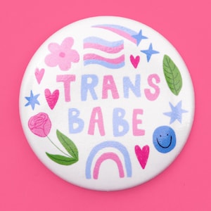 Distintivo Trans Babe | Botão de distintivo LGBTQIA+ do Orgulho Queer