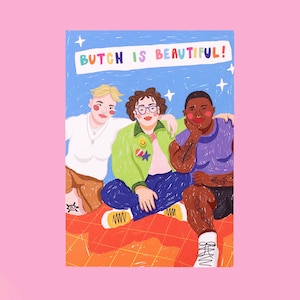 Impressão artística Butch is Beautiful | Pôster LGBTQIA+ não binário, lésbico e gay