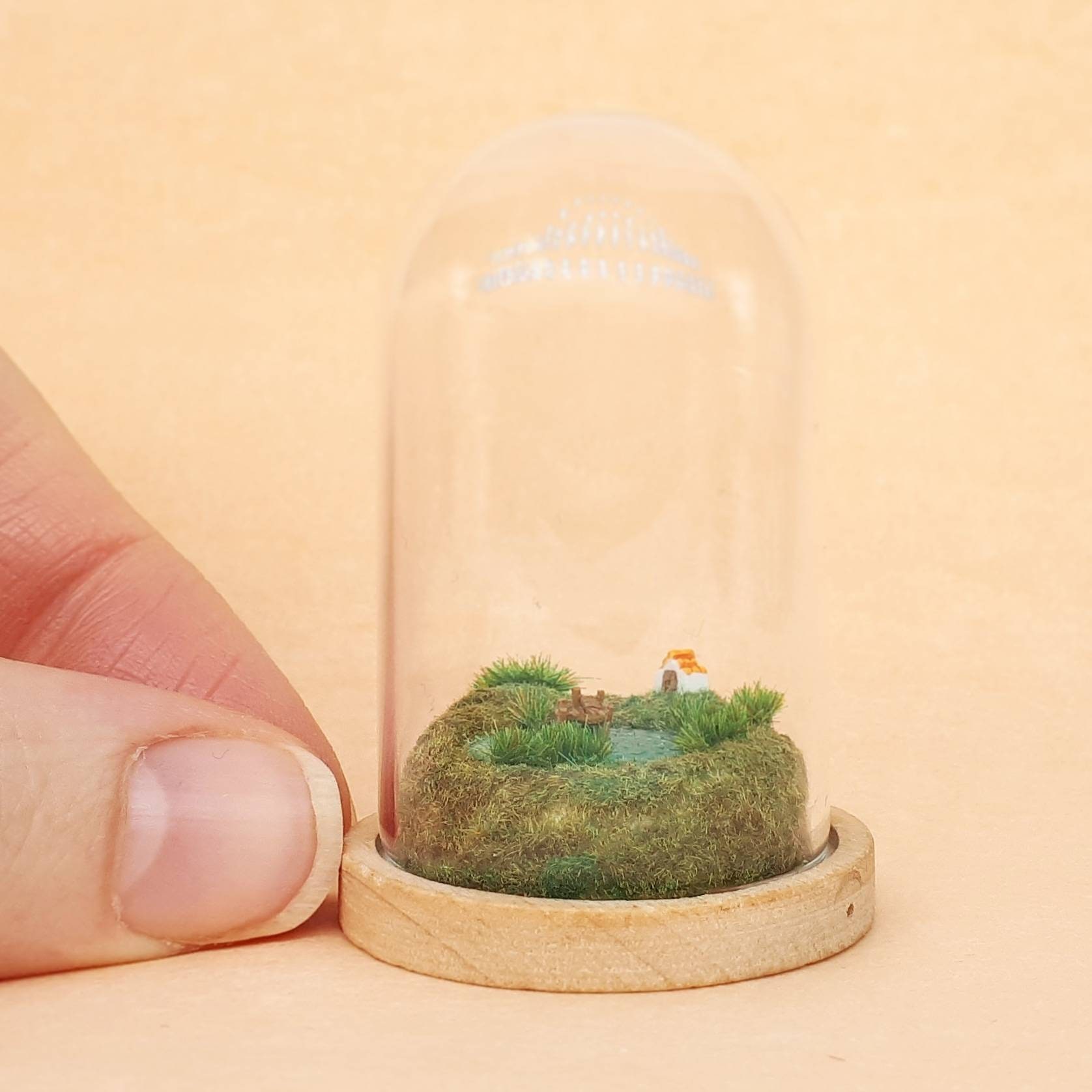 Miniature Pier Diorama. House With Miniature Lake. Unique Handmade