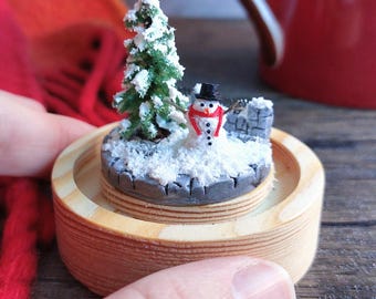Christmas Diorama. Christmas eve. Thanksgiving. glass dome. Handmade diorama. Dioama Christmas tree. Miniature Diorama. christmas gift