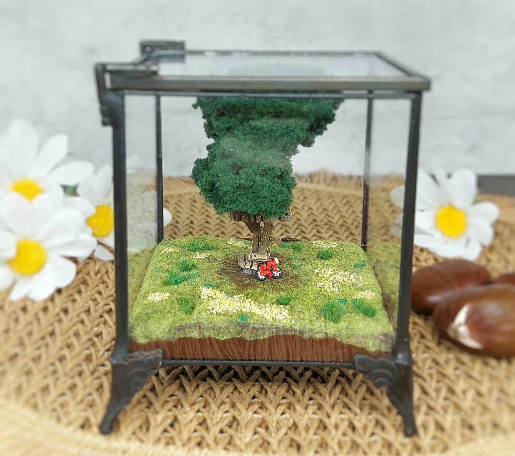 Miniature Treehouse Diorama. Wooden House Scene. Childhood
