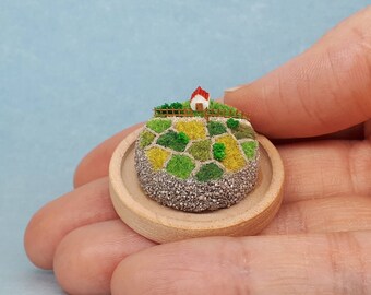 Sown Fields Diorama. Miniature Diorama. Diorama Field. Miniature Farm. Farm Diorama. Crystal Dome Diorama. Handmade Crystal Dome Diorama