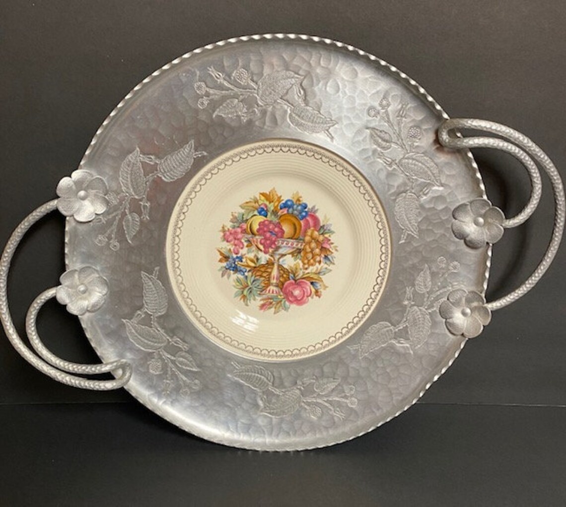 Triumph vintage Limoges/ porcelain plate/ white gold serving Etsy