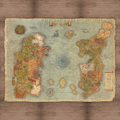 World of Warcraft WOW Classic Vanilla Map World Map - Etsy