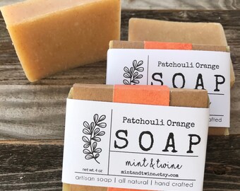 Patchouli Orange Handmade Soap, Cold Process Handcrafted Artisan Soap