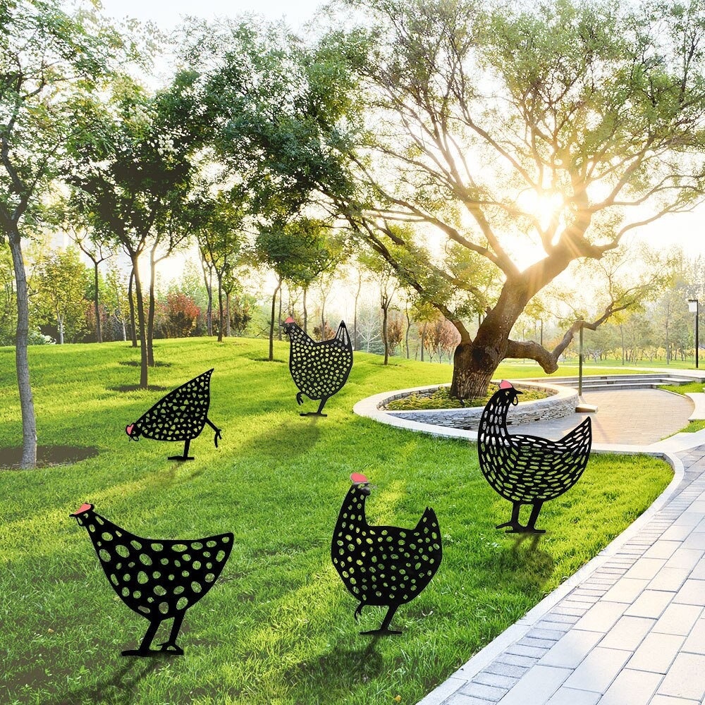 Chicken Yard Art Chicken Decor Metal Chicken Art Farmhouse Etsy