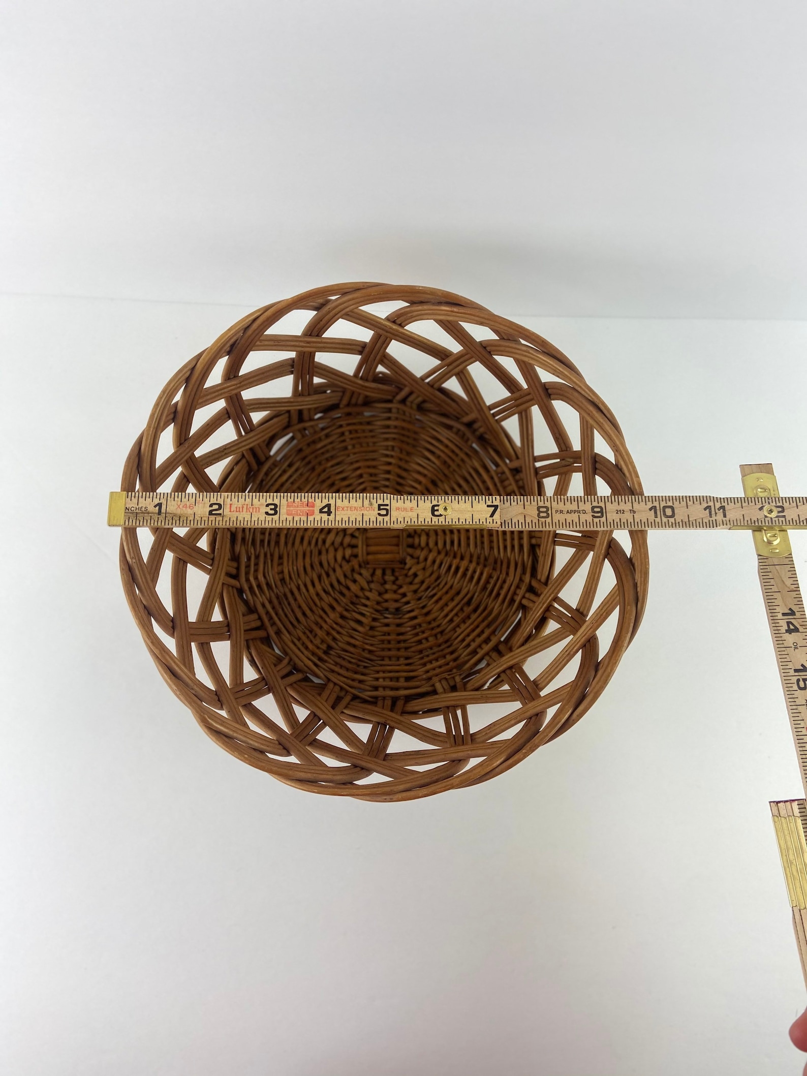Woven open weave round basket Etsy