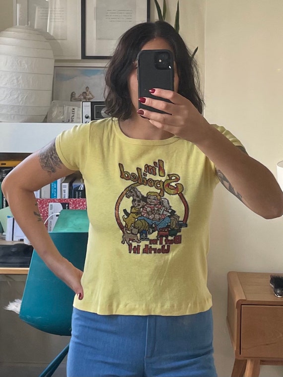 1970s Glitter Transfer T-shirt Small