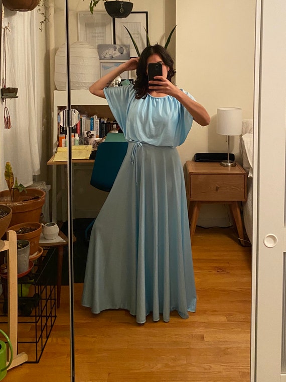 1970s Blue Disco Dress S-L