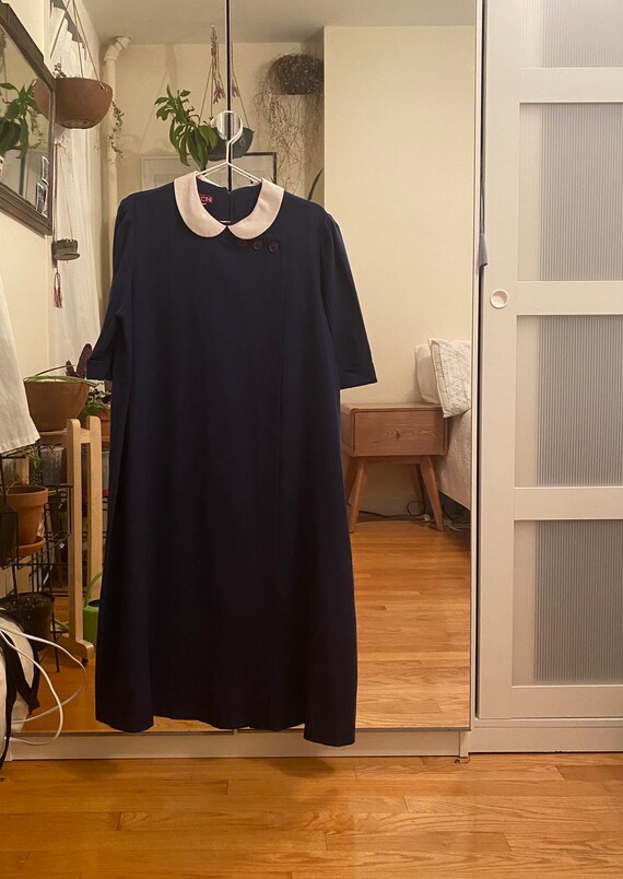1960s Navy Blue Mod Dress XL-XXL