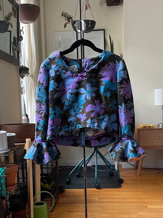 1960s Young Edwardian Trumpet Sleeve Top XS