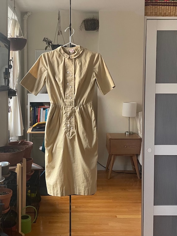 1940s Khaki Dress Size Small