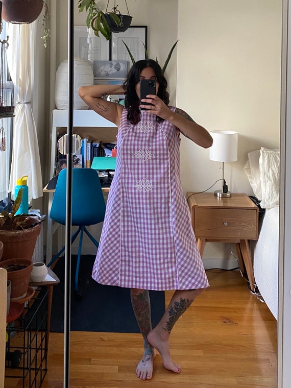 1960s Purple Picnic Print M\L