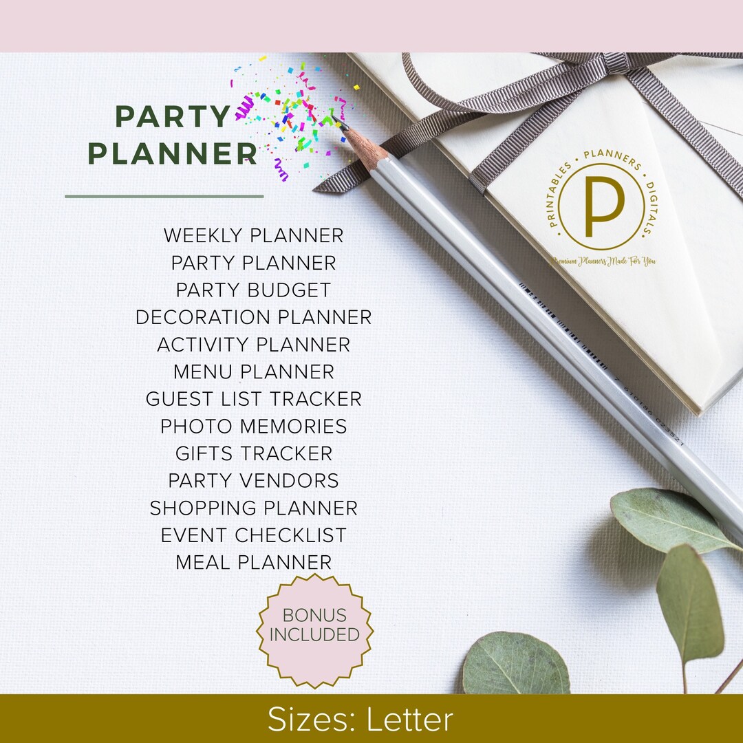 Party Planner Party Event Printable Event Planner Planner Etsy