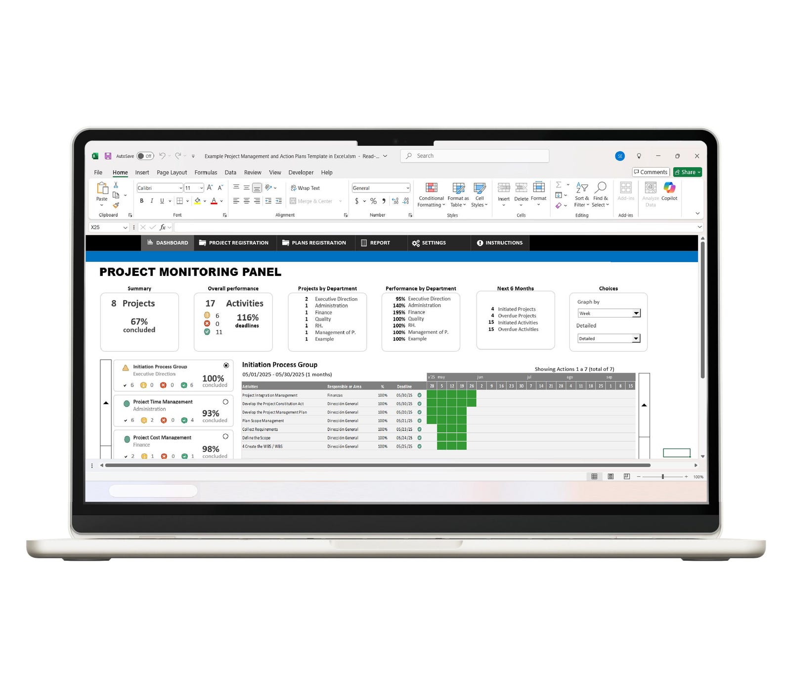 Plantilla Administracion de proyectos Excel