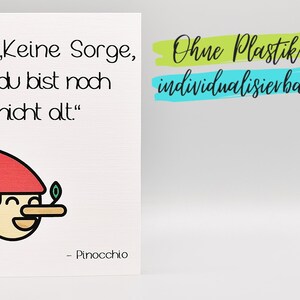 Lustige Karte zum Geburtstag alt werden Pinocchio
