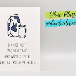 Lustige Karte zum Geburtstag Milchpackung