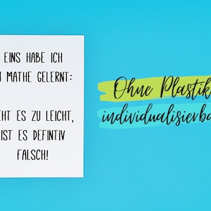 Lustige Postkarte Mathe Spruch