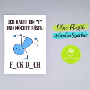 Lustige Postkarte Galgenmännchen f*ck dich