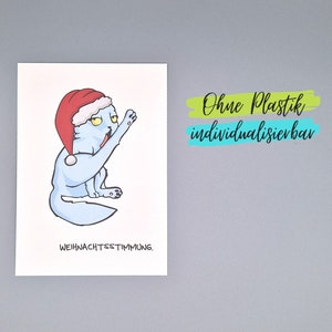 Lustige Karte Postkarte Weihnachten Katze Weihnachtsmuffel Weihnachtsstimmung