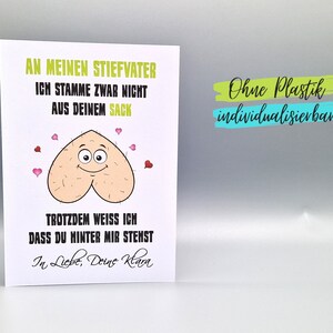 Lustige Karte Geburtstag Vatertag Papa Vater Bonuspapa Stiefpapa Stiefvater Pflegepapa Pflegevater