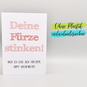 Karte zum Jahrestag Hochzeitstag Valentinstag lustig Furz
