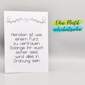 Lustige Karte Hochzeit Verlobung Brautpaar
