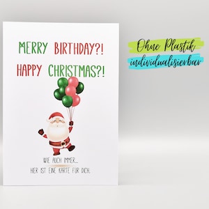 Lustige Karte zu Weihnachten Geburtstag