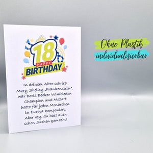 Lustige Karte 18. Geburtstag Endlich 18