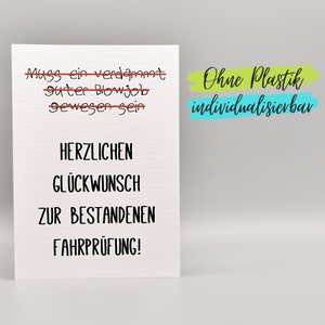 Große Glückwunsch-Karte (A4) zur bestandenen Prüfung: Führerschein  bestanden - Juchuuu/mit Umschlag/Edle Design Klappkarte/Glückwunsche/Extra