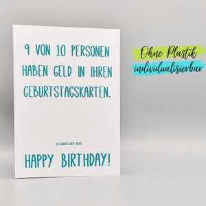 Lustige Karte zum Geburtstag Geld Geldgeschenk