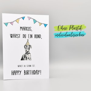 Lustige Karte zum Geburtstag Hund