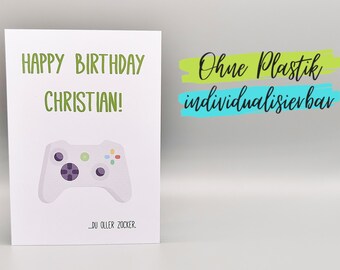 Karte für Zocker Zockerin Geburtstag Gaming