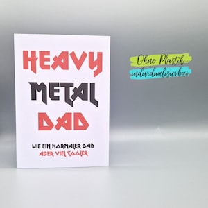 Lustige Karte Vatertag Heavy Metal Rock Dad