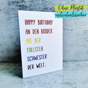 Lustige Karte Geburtstag für Bruder oder Schwester
