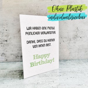 Lustige Karte zum Geburtstag für Bruder, Schwester, Cousin, Cousine, Tante, Onkel