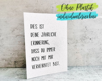 Lustige Karte zum Hochzeitstag, Jahrestag