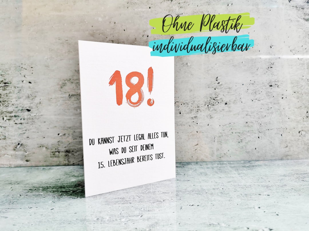 Lustige Karte zum 18. Geburtstag Etsy.de