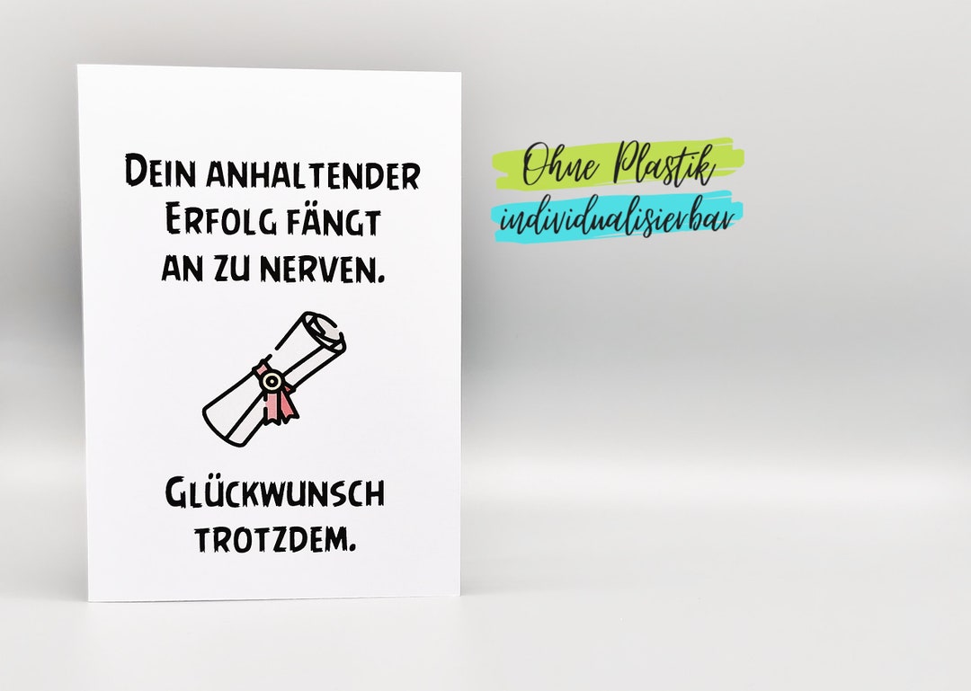 Lustige Karte Abschluss Schule Ausbildung Uni Etsy.de