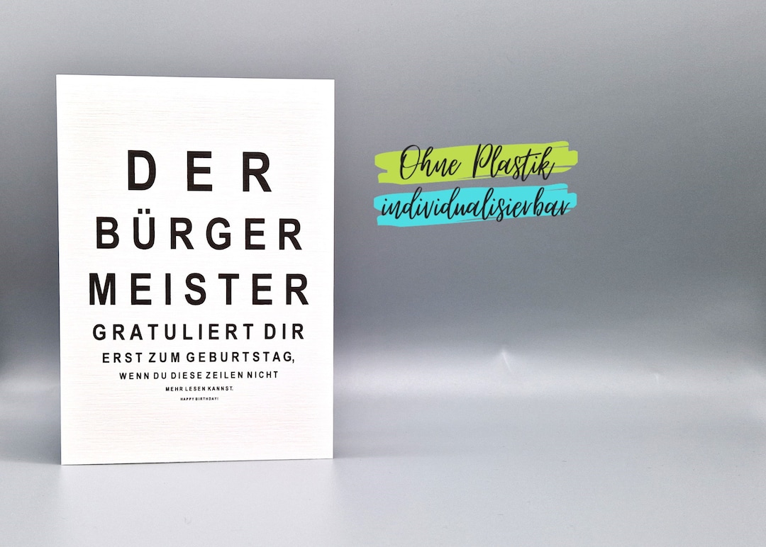 Lustige Karte Geburtstag Bürgermeister Bürgermeisterin Etsy.de